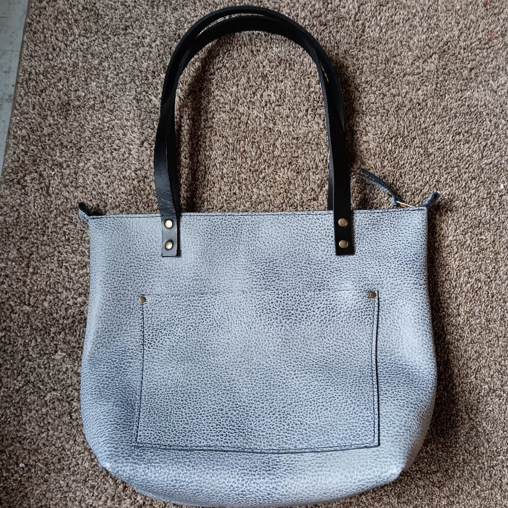 Portland Leather Goods Fog Pebbled Tote Bag